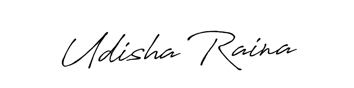 Create a beautiful signature design for name Udisha Raina. With this signature (Antro_Vectra_Bolder) fonts, you can make a handwritten signature for free. Udisha Raina signature style 7 images and pictures png