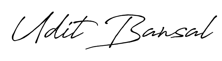 A timeless handwritten aesthetic for Udit Bansal. The Antro_Vectra_Bolder font gives your signature a handcrafted feel with natural curves. Udit Bansal signature style 7 images and pictures png