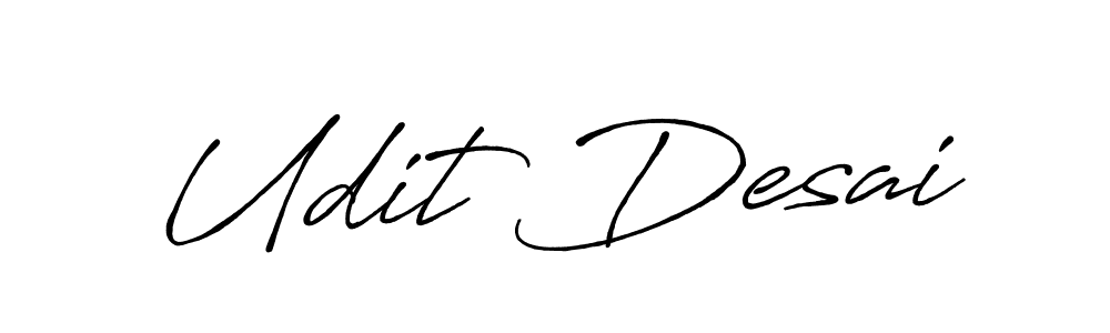 Udit Desai stylish signature style. Best Handwritten Sign (Antro_Vectra_Bolder) for my name. Handwritten Signature Collection Ideas for my name Udit Desai. Udit Desai signature style 7 images and pictures png