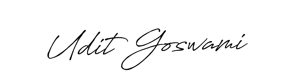 Create a beautiful signature design for name Udit Goswami. With this signature (Antro_Vectra_Bolder) fonts, you can make a handwritten signature for free. Udit Goswami signature style 7 images and pictures png