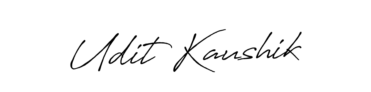 Make a beautiful signature design for name Udit Kaushik. With this signature (Antro_Vectra_Bolder) style, you can create a handwritten signature for free. Udit Kaushik signature style 7 images and pictures png