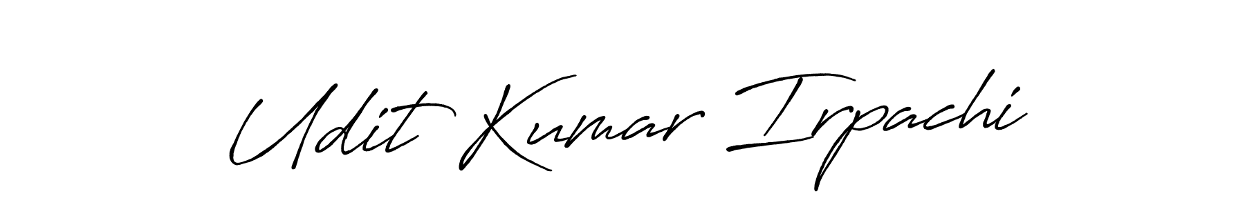 The best way (Antro_Vectra_Bolder) to make a short signature is to pick only two or three words in your name. The name Udit Kumar Irpachi include a total of six letters. For converting this name. Udit Kumar Irpachi signature style 7 images and pictures png