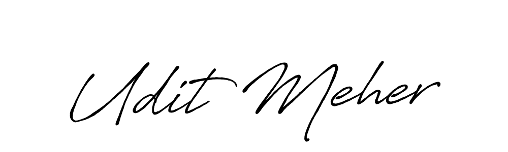 Udit Meher stylish signature style. Best Handwritten Sign (Antro_Vectra_Bolder) for my name. Handwritten Signature Collection Ideas for my name Udit Meher. Udit Meher signature style 7 images and pictures png