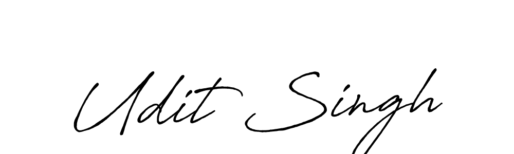 Make a beautiful signature design for name Udit Singh. With this signature (Antro_Vectra_Bolder) style, you can create a handwritten signature for free. Udit Singh signature style 7 images and pictures png
