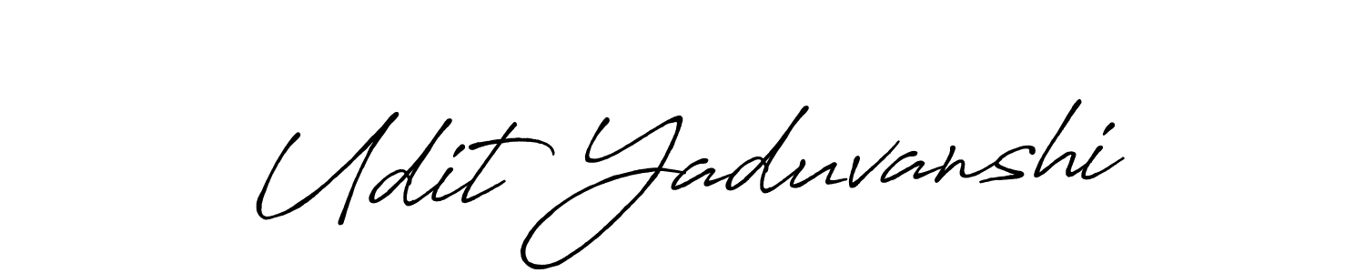 Make a beautiful signature design for name Udit Yaduvanshi. With this signature (Antro_Vectra_Bolder) style, you can create a handwritten signature for free. Udit Yaduvanshi signature style 7 images and pictures png