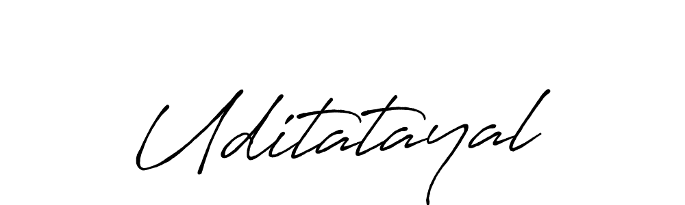 How to make Uditatayal name signature. Use Antro_Vectra_Bolder style for creating short signs online. This is the latest handwritten sign. Uditatayal signature style 7 images and pictures png