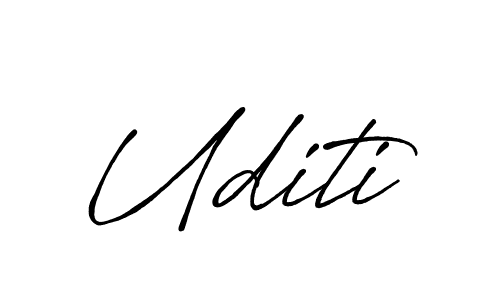 if you are searching for the best signature style for your name Uditi. so please give up your signature search. here we have designed multiple signature styles  using Antro_Vectra_Bolder. Uditi signature style 7 images and pictures png