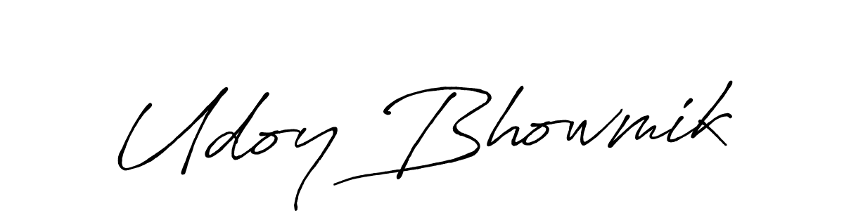 Also we have Udoy Bhowmik name is the best signature style. Create professional handwritten signature collection using Antro_Vectra_Bolder autograph style. Udoy Bhowmik signature style 7 images and pictures png