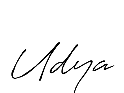 Udya stylish signature style. Best Handwritten Sign (Antro_Vectra_Bolder) for my name. Handwritten Signature Collection Ideas for my name Udya. Udya signature style 7 images and pictures png