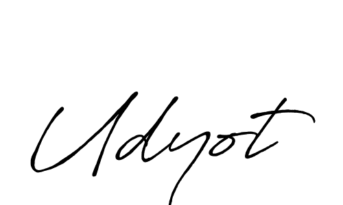 How to make Udyot name signature. Use Antro_Vectra_Bolder style for creating short signs online. This is the latest handwritten sign. Udyot signature style 7 images and pictures png