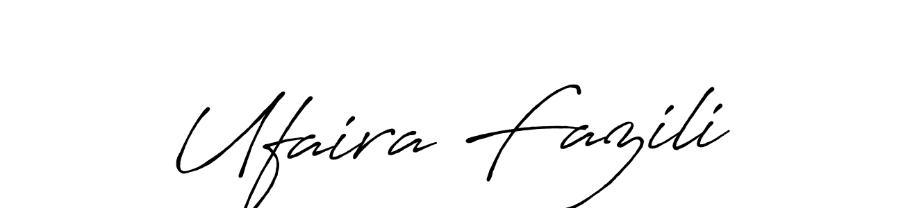 Also we have Ufaira Fazili name is the best signature style. Create professional handwritten signature collection using Antro_Vectra_Bolder autograph style. Ufaira Fazili signature style 7 images and pictures png