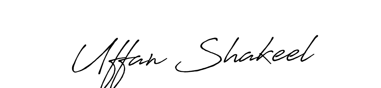 Make a beautiful signature design for name Uffan Shakeel. With this signature (Antro_Vectra_Bolder) style, you can create a handwritten signature for free. Uffan Shakeel signature style 7 images and pictures png
