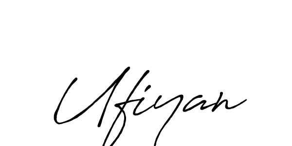 Make a beautiful signature design for name Ufiyan. With this signature (Antro_Vectra_Bolder) style, you can create a handwritten signature for free. Ufiyan signature style 7 images and pictures png