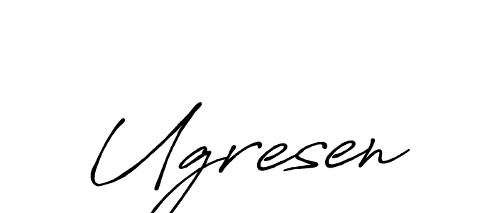 The best way (Antro_Vectra_Bolder) to make a short signature is to pick only two or three words in your name. The name Ugresen include a total of six letters. For converting this name. Ugresen signature style 7 images and pictures png