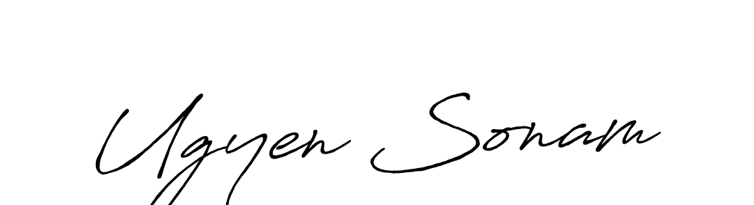 Make a beautiful signature design for name Ugyen Sonam. With this signature (Antro_Vectra_Bolder) style, you can create a handwritten signature for free. Ugyen Sonam signature style 7 images and pictures png