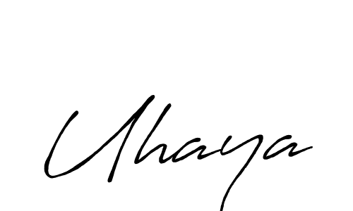 Use a signature maker to create a handwritten signature online. With this signature software, you can design (Antro_Vectra_Bolder) your own signature for name Uhaya. Uhaya signature style 7 images and pictures png