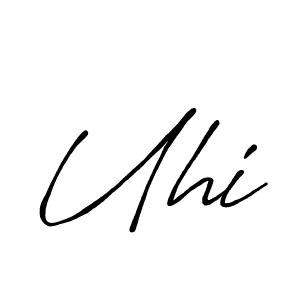 Make a beautiful signature design for name Uhi. With this signature (Antro_Vectra_Bolder) style, you can create a handwritten signature for free. Uhi signature style 7 images and pictures png