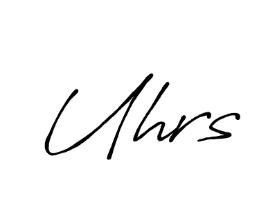 Use a signature maker to create a handwritten signature online. With this signature software, you can design (Antro_Vectra_Bolder) your own signature for name Uhrs. Uhrs signature style 7 images and pictures png