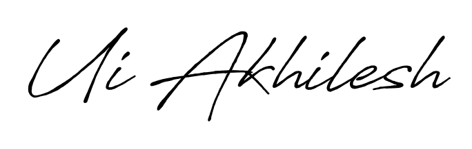 The Antro_Vectra_Bolder lettering style adds unique flourish to name Ui Akhilesh. Stand out with a custom digital autograph made in seconds. Ui Akhilesh signature style 7 images and pictures png