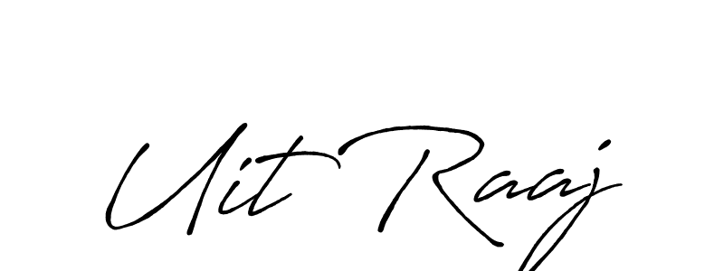 Uit Raaj stylish signature style. Best Handwritten Sign (Antro_Vectra_Bolder) for my name. Handwritten Signature Collection Ideas for my name Uit Raaj. Uit Raaj signature style 7 images and pictures png