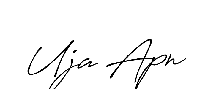 Make a beautiful signature design for name Uja Apn. With this signature (Antro_Vectra_Bolder) style, you can create a handwritten signature for free. Uja Apn signature style 7 images and pictures png