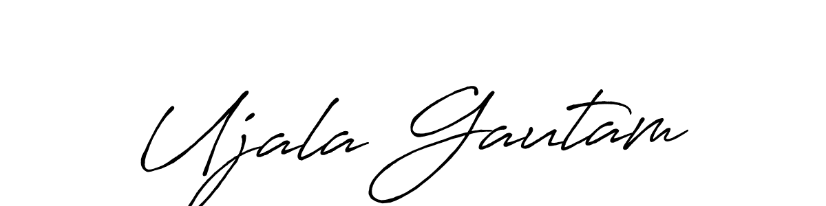 Make a beautiful signature design for name Ujala Gautam. With this signature (Antro_Vectra_Bolder) style, you can create a handwritten signature for free. Ujala Gautam signature style 7 images and pictures png