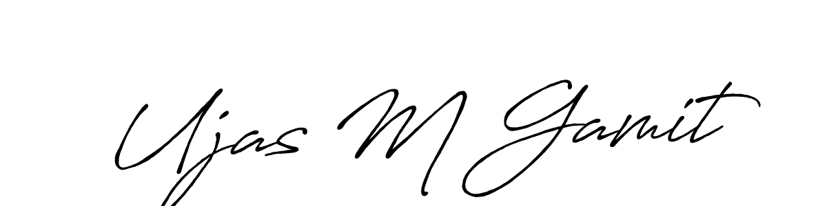 Antro_Vectra_Bolder is a professional signature style that is perfect for those who want to add a touch of class to their signature. It is also a great choice for those who want to make their signature more unique. Get Ujas M Gamit name to fancy signature for free. Ujas M Gamit signature style 7 images and pictures png