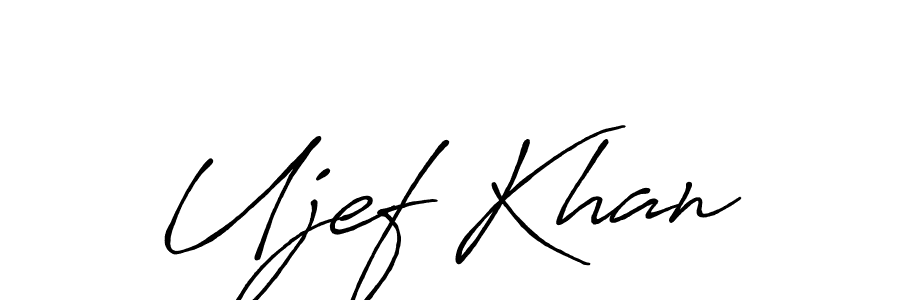 Create a beautiful signature design for name Ujef Khan. With this signature (Antro_Vectra_Bolder) fonts, you can make a handwritten signature for free. Ujef Khan signature style 7 images and pictures png