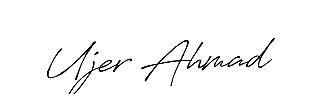 This is the best signature style for the Ujer Ahmad name. Also you like these signature font (Antro_Vectra_Bolder). Mix name signature. Ujer Ahmad signature style 7 images and pictures png