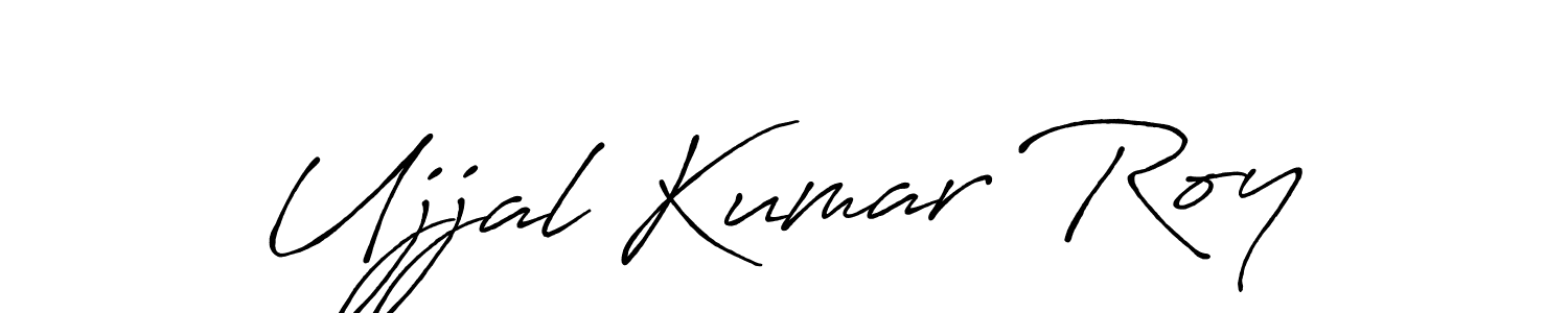 How to make Ujjal Kumar Roy name signature. Use Antro_Vectra_Bolder style for creating short signs online. This is the latest handwritten sign. Ujjal Kumar Roy signature style 7 images and pictures png