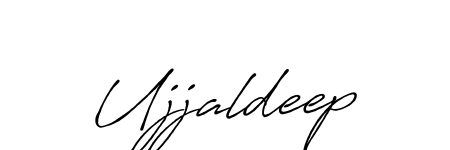 How to make Ujjaldeep name signature. Use Antro_Vectra_Bolder style for creating short signs online. This is the latest handwritten sign. Ujjaldeep signature style 7 images and pictures png