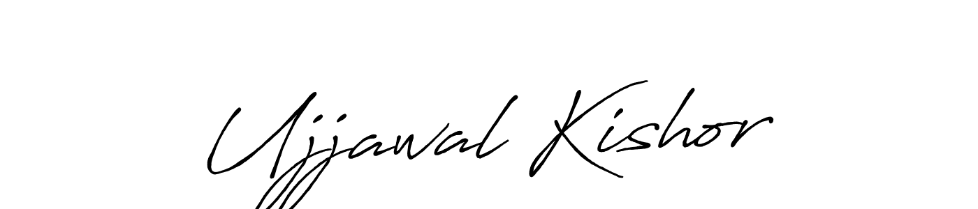 How to make Ujjawal Kishor name signature. Use Antro_Vectra_Bolder style for creating short signs online. This is the latest handwritten sign. Ujjawal Kishor signature style 7 images and pictures png
