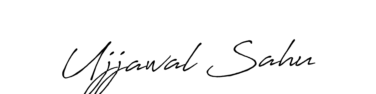 How to make Ujjawal Sahu name signature. Use Antro_Vectra_Bolder style for creating short signs online. This is the latest handwritten sign. Ujjawal Sahu signature style 7 images and pictures png