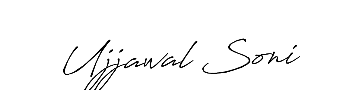 How to make Ujjawal Soni name signature. Use Antro_Vectra_Bolder style for creating short signs online. This is the latest handwritten sign. Ujjawal Soni signature style 7 images and pictures png