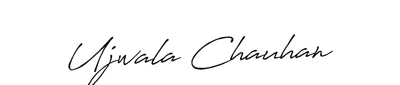 How to make Ujwala Chauhan name signature. Use Antro_Vectra_Bolder style for creating short signs online. This is the latest handwritten sign. Ujwala Chauhan signature style 7 images and pictures png