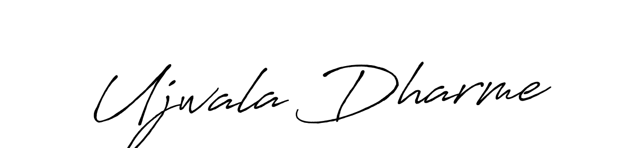 How to make Ujwala Dharme name signature. Use Antro_Vectra_Bolder style for creating short signs online. This is the latest handwritten sign. Ujwala Dharme signature style 7 images and pictures png