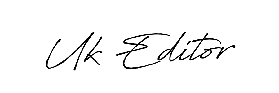 Create a beautiful signature design for name Uk Editor. With this signature (Antro_Vectra_Bolder) fonts, you can make a handwritten signature for free. Uk Editor signature style 7 images and pictures png