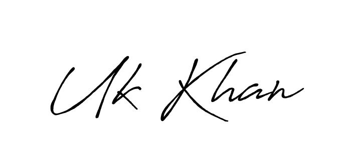 Uk Khan stylish signature style. Best Handwritten Sign (Antro_Vectra_Bolder) for my name. Handwritten Signature Collection Ideas for my name Uk Khan. Uk Khan signature style 7 images and pictures png