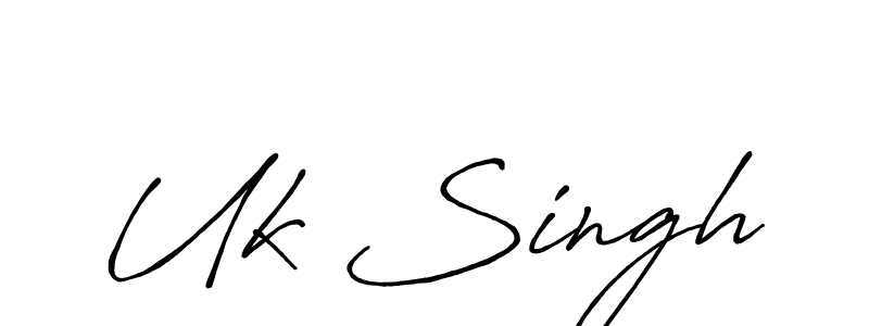 Make a beautiful signature design for name Uk Singh. With this signature (Antro_Vectra_Bolder) style, you can create a handwritten signature for free. Uk Singh signature style 7 images and pictures png