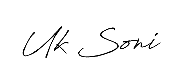 How to make Uk Soni signature? Antro_Vectra_Bolder is a professional autograph style. Create handwritten signature for Uk Soni name. Uk Soni signature style 7 images and pictures png