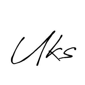 Design your own signature with our free online signature maker. With this signature software, you can create a handwritten (Antro_Vectra_Bolder) signature for name Uks. Uks signature style 7 images and pictures png