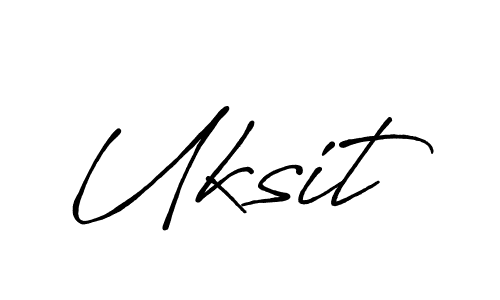 Also we have Uksit name is the best signature style. Create professional handwritten signature collection using Antro_Vectra_Bolder autograph style. Uksit signature style 7 images and pictures png