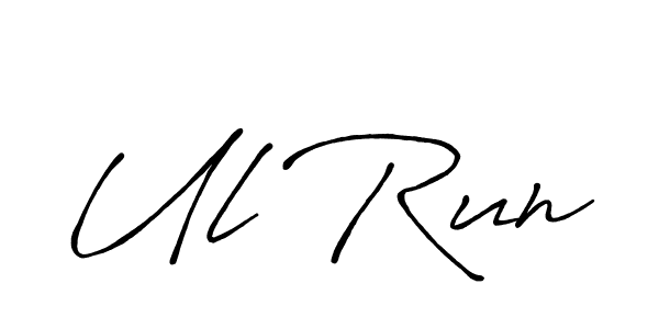 if you are searching for the best signature style for your name Ul Run. so please give up your signature search. here we have designed multiple signature styles  using Antro_Vectra_Bolder. Ul Run signature style 7 images and pictures png