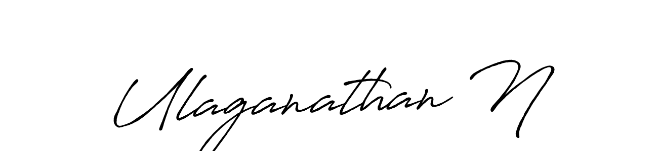 How to make Ulaganathan N name signature. Use Antro_Vectra_Bolder style for creating short signs online. This is the latest handwritten sign. Ulaganathan N signature style 7 images and pictures png