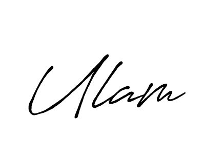 Create a beautiful signature design for name Ulam. With this signature (Antro_Vectra_Bolder) fonts, you can make a handwritten signature for free. Ulam signature style 7 images and pictures png