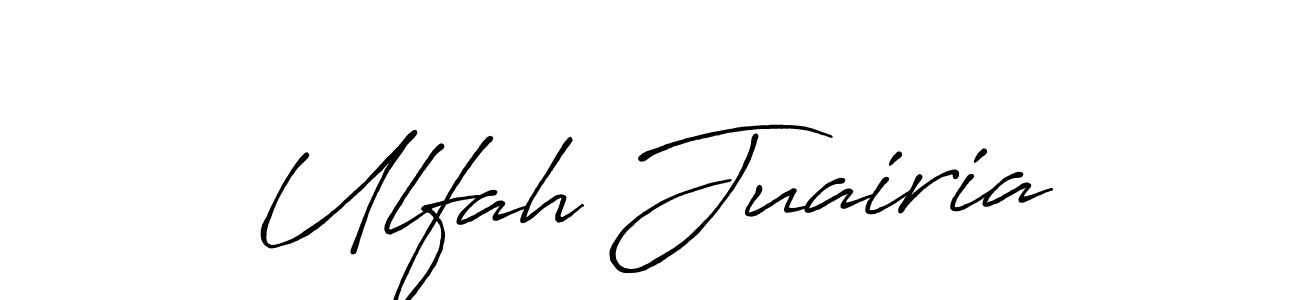 Similarly Antro_Vectra_Bolder is the best handwritten signature design. Signature creator online .You can use it as an online autograph creator for name Ulfah Juairia. Ulfah Juairia signature style 7 images and pictures png