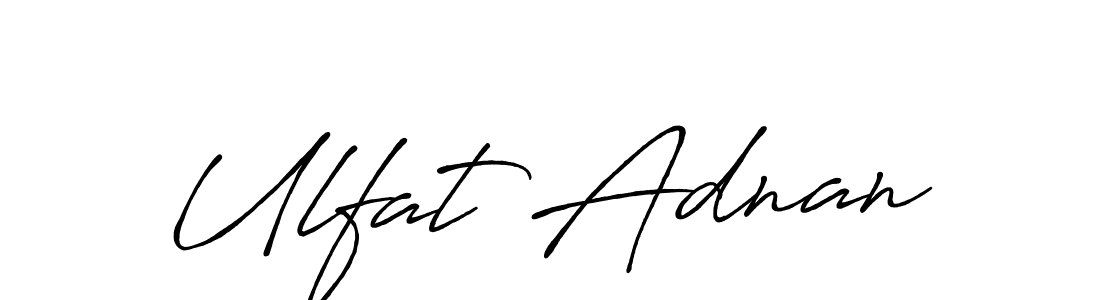Make a beautiful signature design for name Ulfat Adnan. With this signature (Antro_Vectra_Bolder) style, you can create a handwritten signature for free. Ulfat Adnan signature style 7 images and pictures png