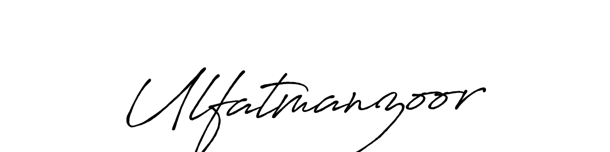 Create a beautiful signature design for name Ulfatmanzoor. With this signature (Antro_Vectra_Bolder) fonts, you can make a handwritten signature for free. Ulfatmanzoor signature style 7 images and pictures png