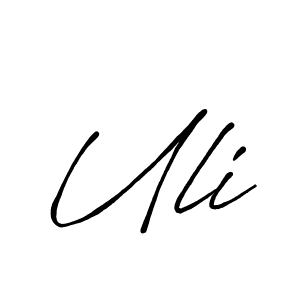 Uli stylish signature style. Best Handwritten Sign (Antro_Vectra_Bolder) for my name. Handwritten Signature Collection Ideas for my name Uli. Uli signature style 7 images and pictures png