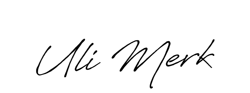 How to make Uli Merk signature? Antro_Vectra_Bolder is a professional autograph style. Create handwritten signature for Uli Merk name. Uli Merk signature style 7 images and pictures png